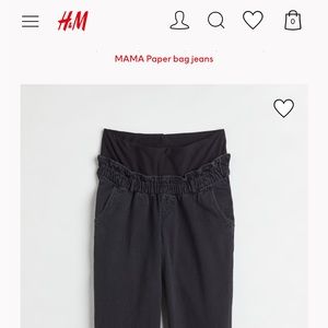 H&M Mama Maternity Paper Bag Jeans - black wash